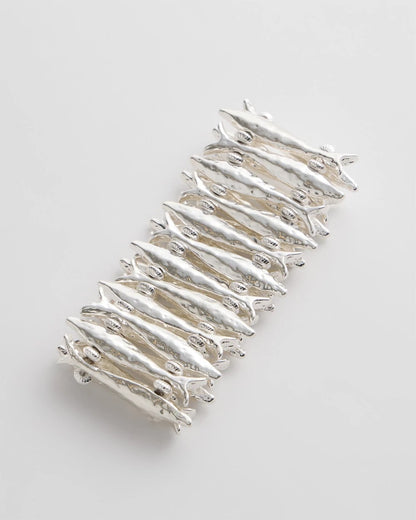 Chico's Silvertone Fish Stretch Bracelet Silver
