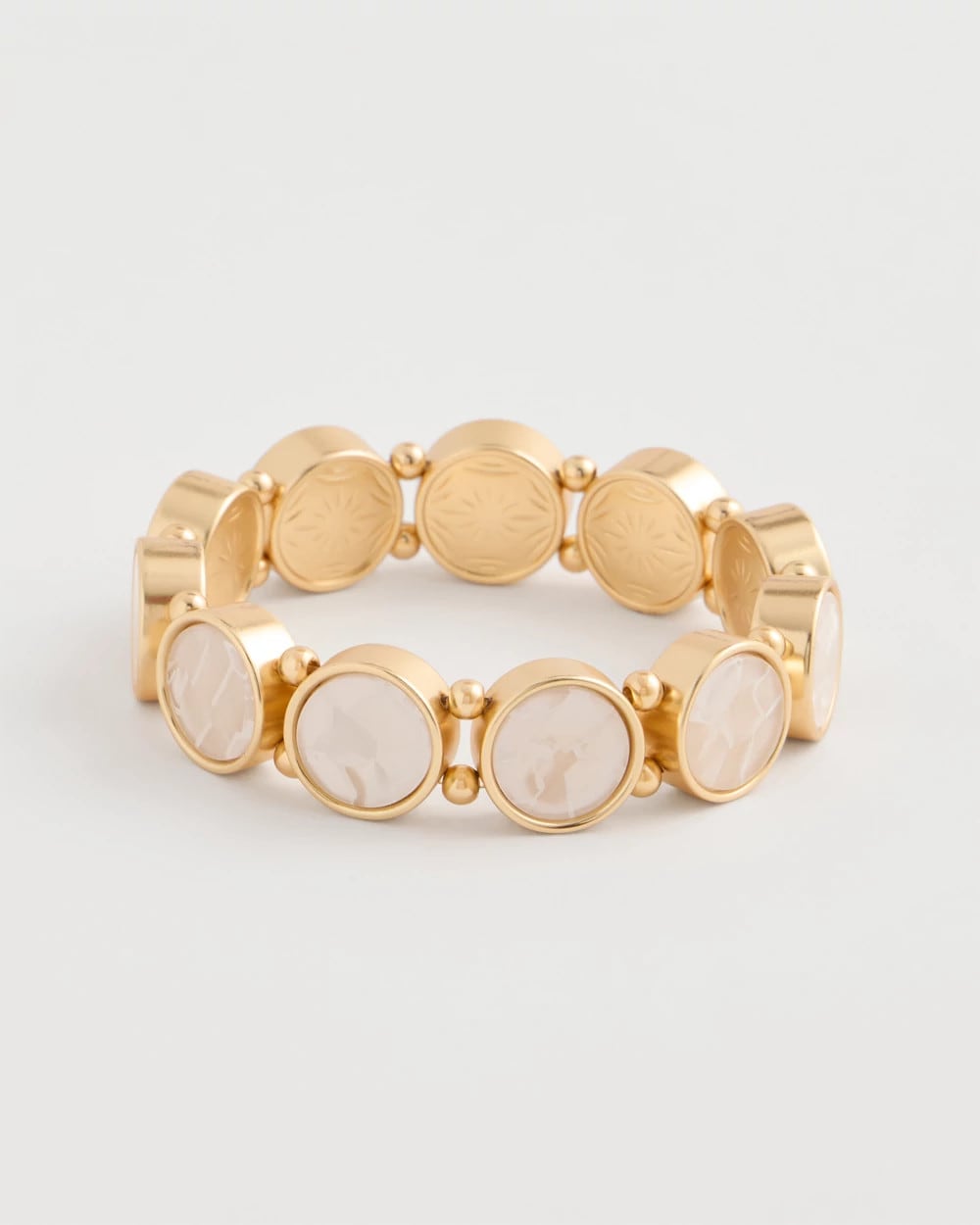 Chico's Pearlescent Goldtone Stretch Bracelet Gold