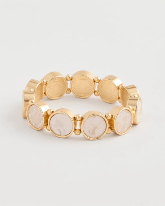 Chico's Pearlescent Goldtone Stretch Bracelet Gold