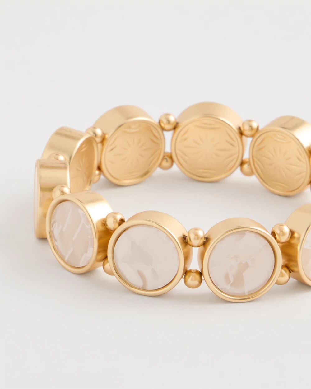 Chico's Pearlescent Goldtone Stretch Bracelet Gold
