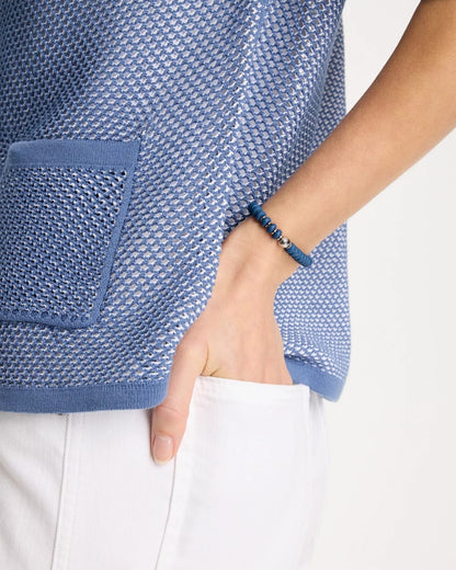 Chico's Navy Round Stretch Bracelet Navy