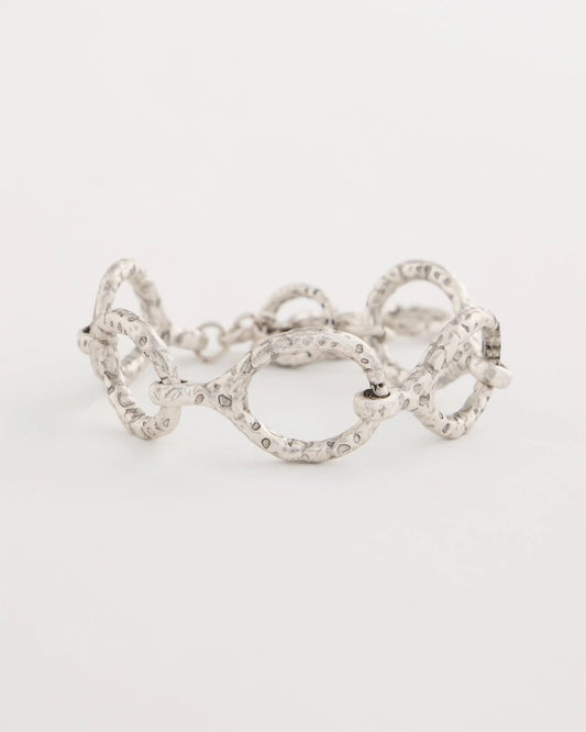 Chico's Silvertone Open Link Toggle Bracelet Silver