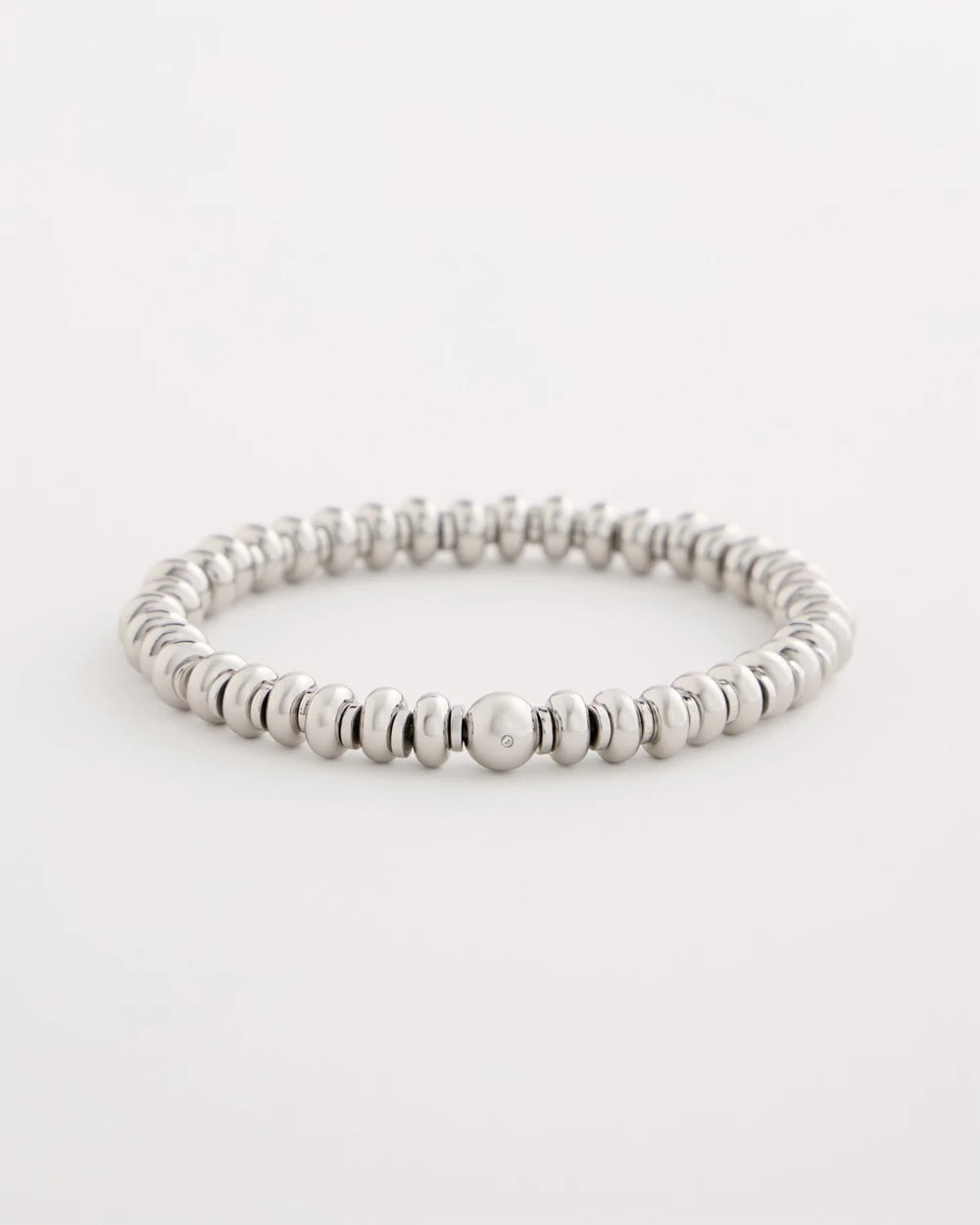 Chico's Silvertone Rounded Stretch Bracelet Silver