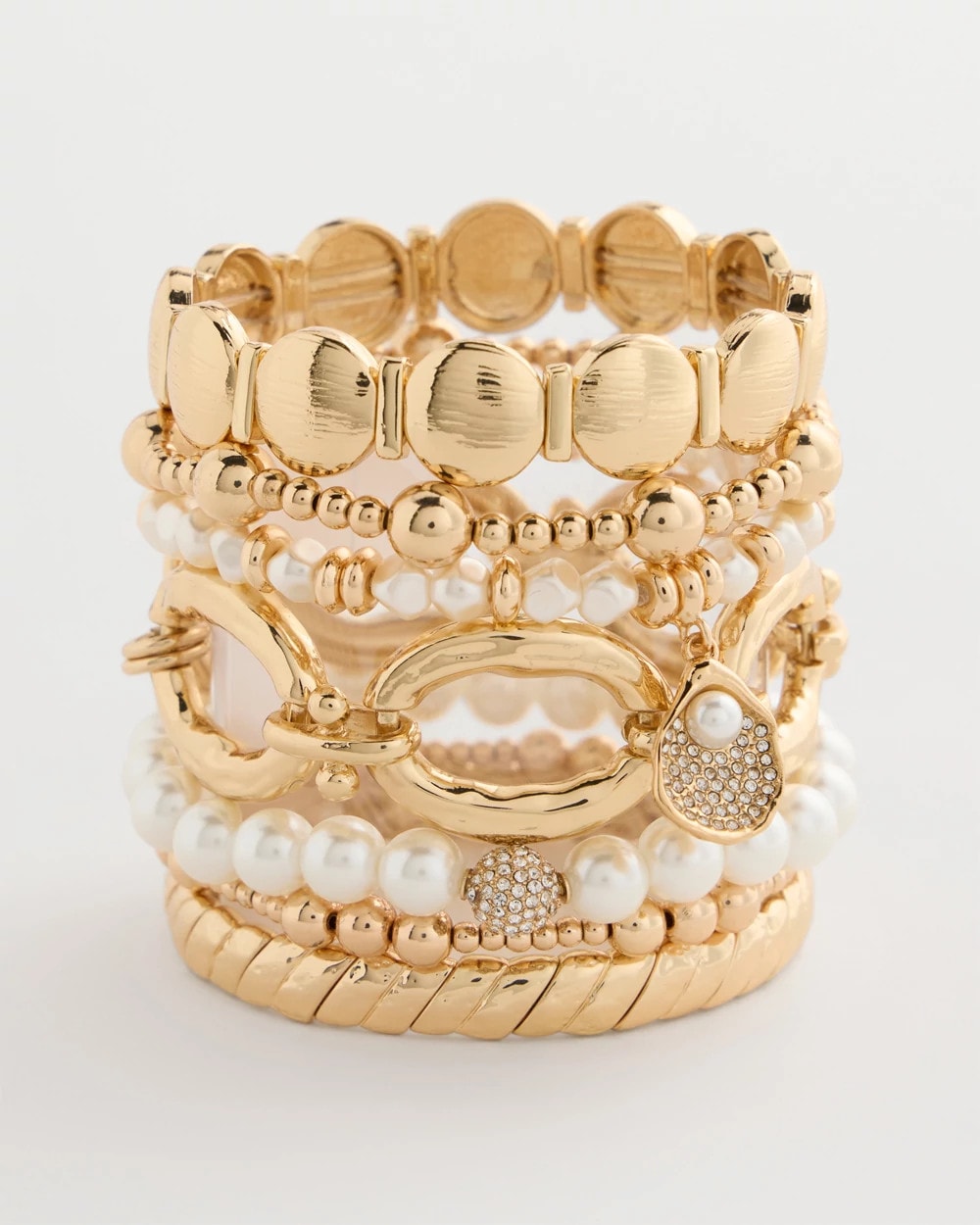 Chico's Pearlescent Stretch Hero Bracelet Pearl
