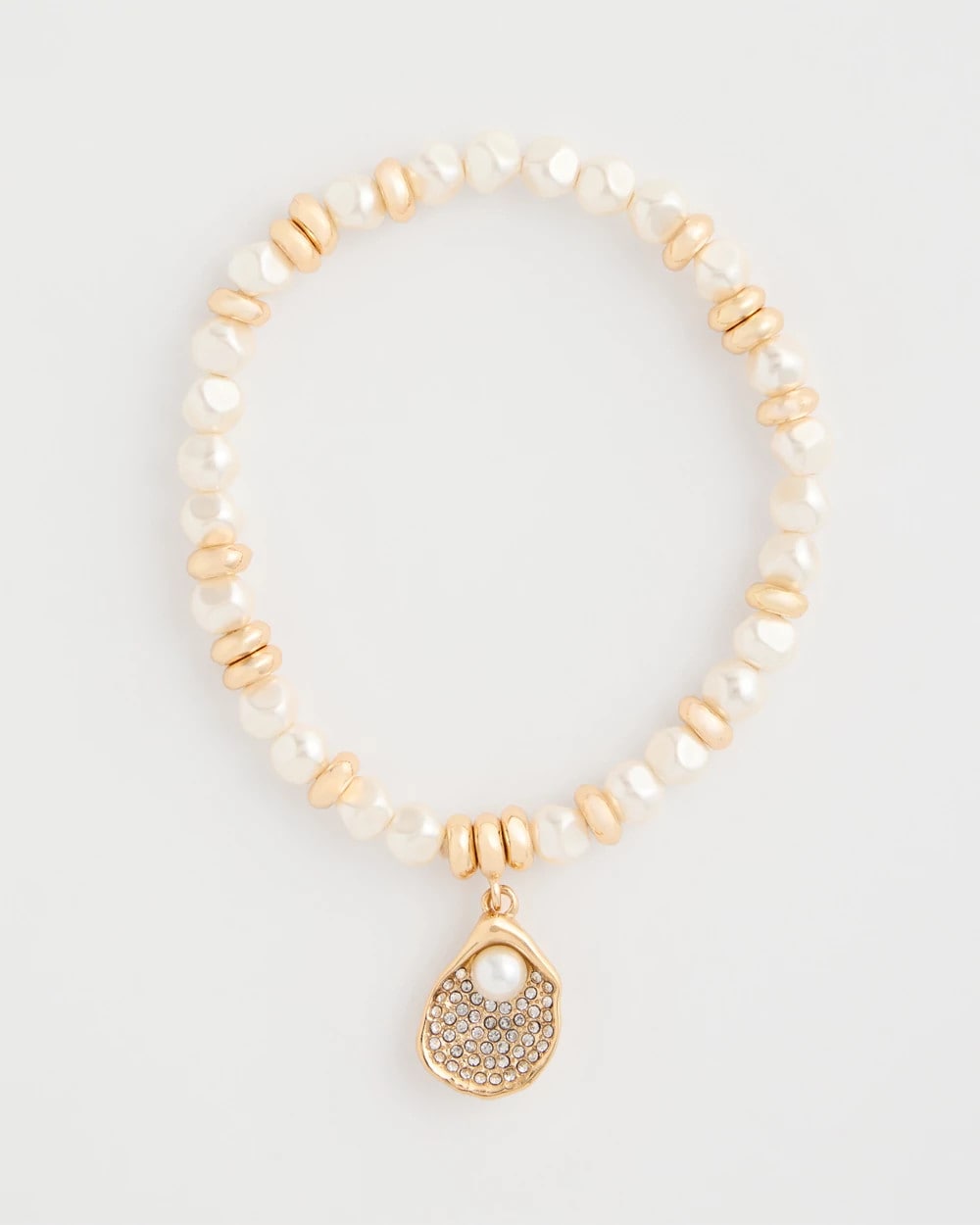Chico's Pearlescent Stretch Charm Bracelet Pearl