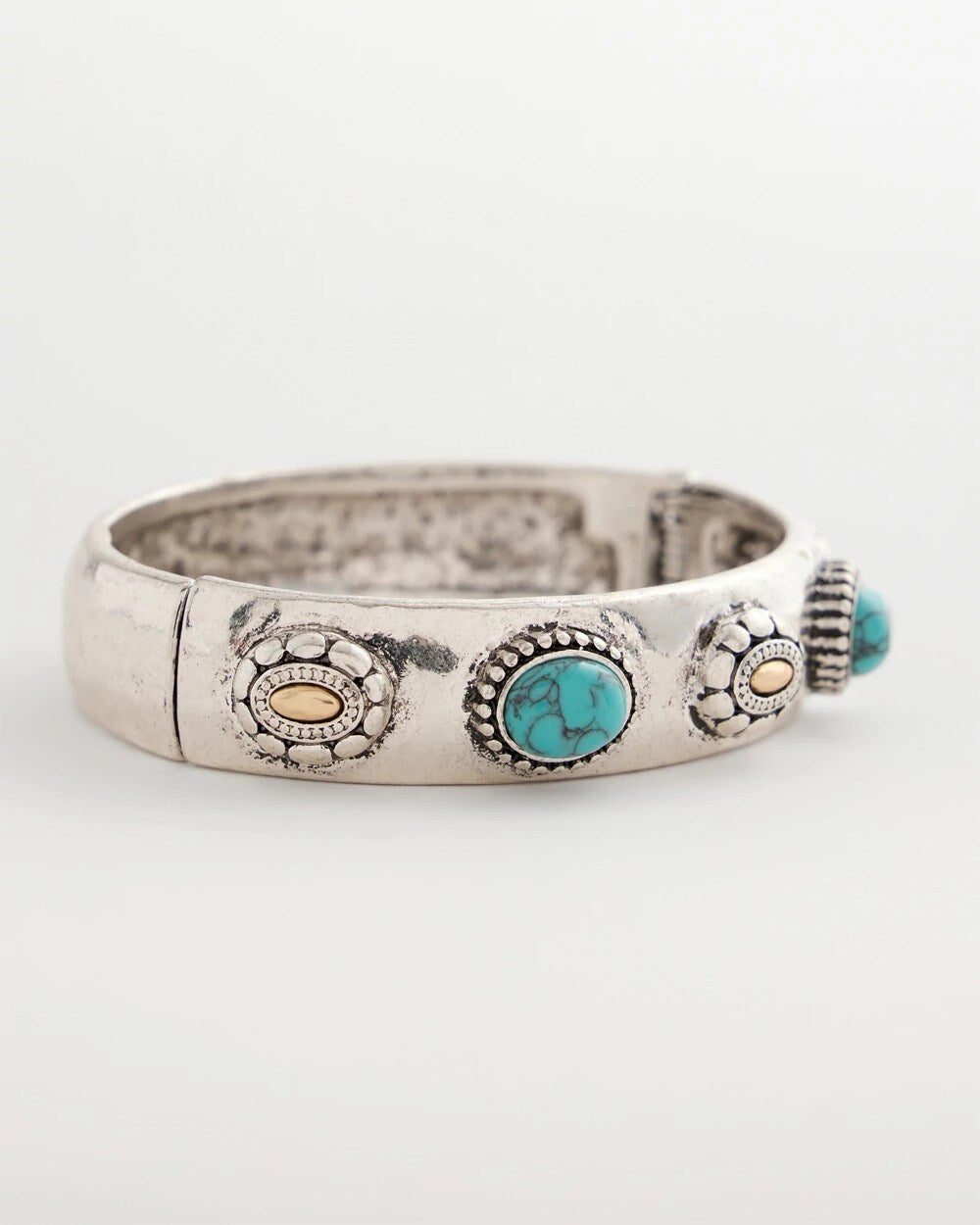 Chico's Turquoise Mixed Metal Bangle Turquoise