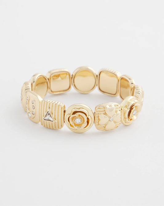 Chico's Stretch Lucky Charm Bracelet Gold