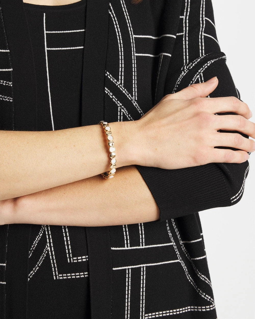 Chico's Pearl Mini Circle Stretch Bracelet Pearl