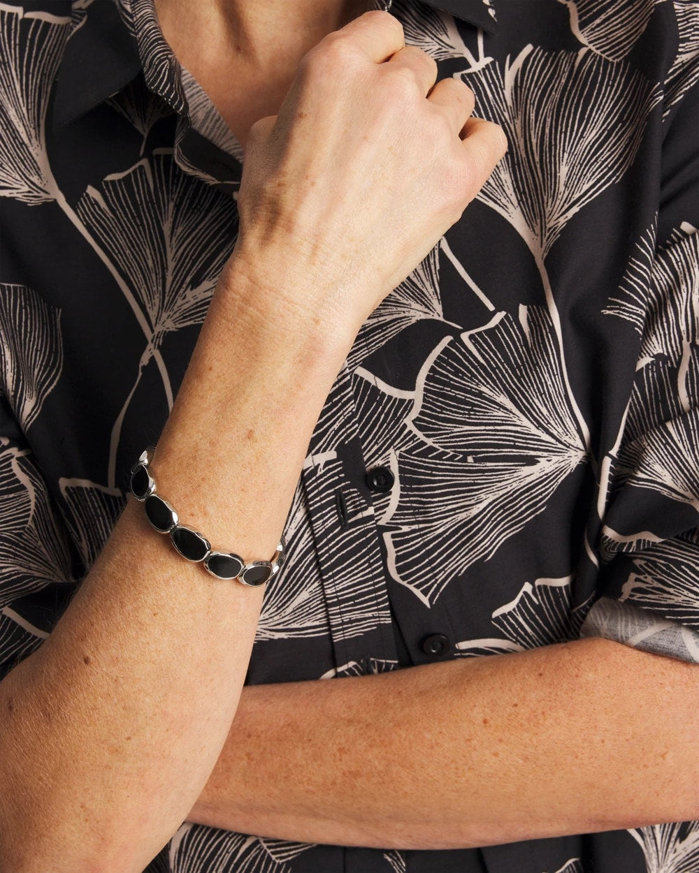 Chico's Black Large Stretch Bracelet Black