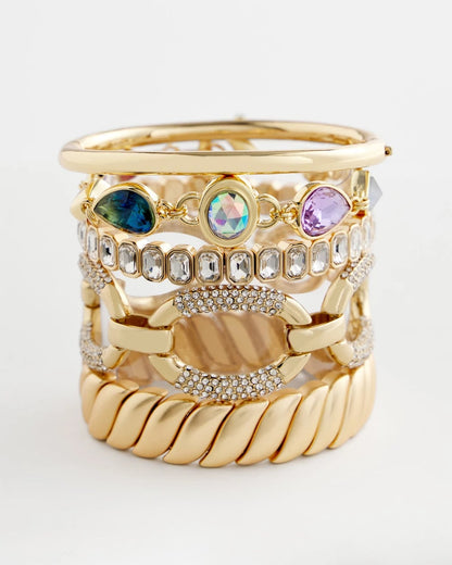 Chico's Large Pave Link Toggle Bracelet Gold