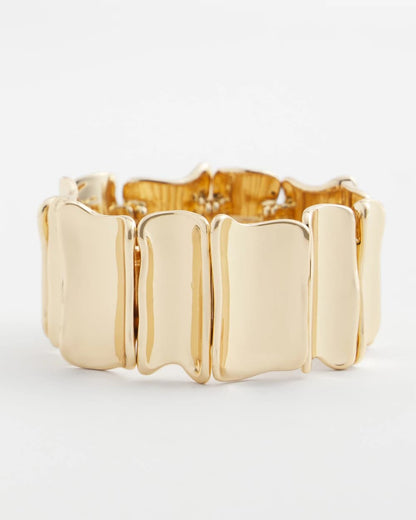 Chico's Gold Wavy Stretch Cuff Gold