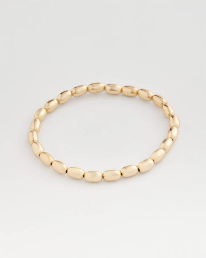 Chico's Goldtone Oval Beaded Stretch Bracelet Gold