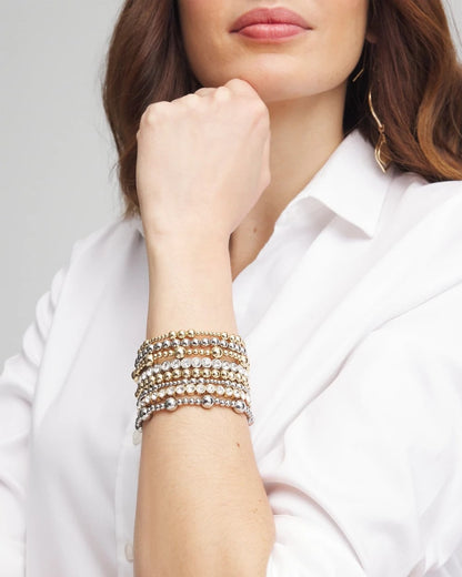 Chico's Gold-tone Medium Bead Stretch Bracelet Gold