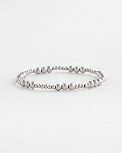 Chico's Silver-tone Small Bead Stretch Bracelet Silver