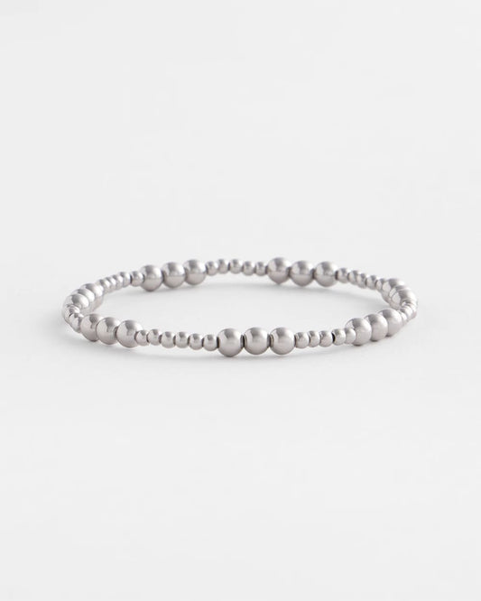 Chico's Silver-tone Small Bead Stretch Bracelet Silver