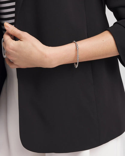 Chico's Silver-tone Small Bead Stretch Bracelet Silver