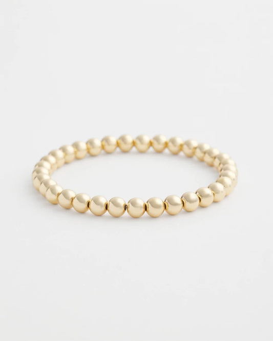 Chico's Small Beaded Gold Tone Stretch Bracelet Gold