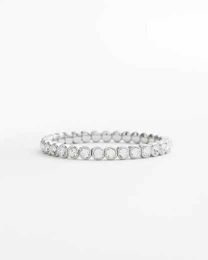 Chico's Faux Tennis Stretch Bracelet Silver