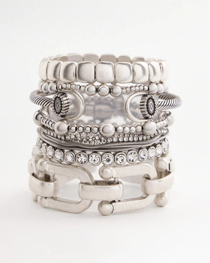 Chico's Silvertone Stretch Bracelet Silver