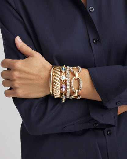 Chico's Matte Twist Stretch Bracelet Gold