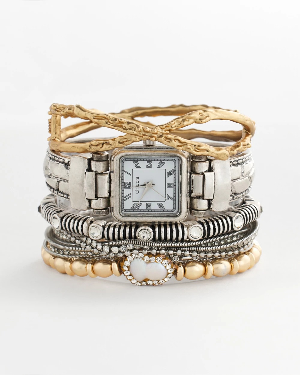 Chico's Silvertone Multistrand Bracelet Silver