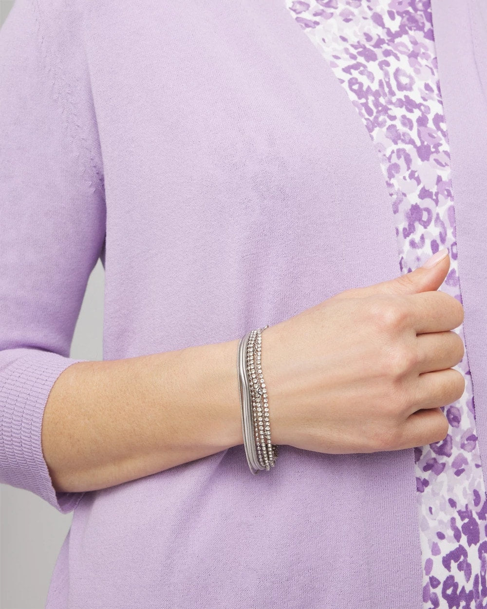 Chico's Silvertone Multistrand Bracelet Silver