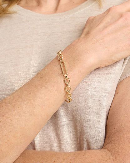Chico's Shiny Goldtone Novelty Charm Bracelet Gold