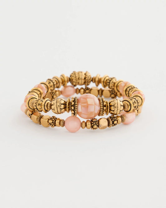 Chico's Stretch Bracelet Set of Two Coral