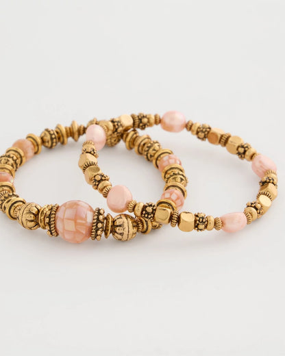Chico's Stretch Bracelet Set of Two Coral