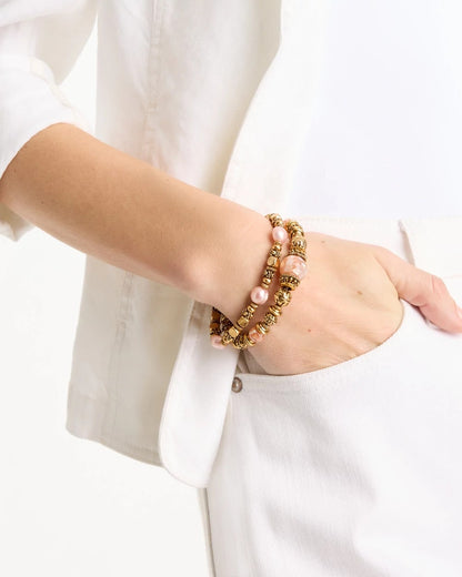 Chico's Stretch Bracelet Set of Two Coral