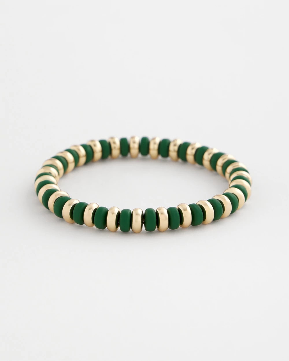 Chico's Green Gold Slice Stretch Bracelet Green