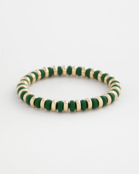 Chico's Green Gold Slice Stretch Bracelet Green