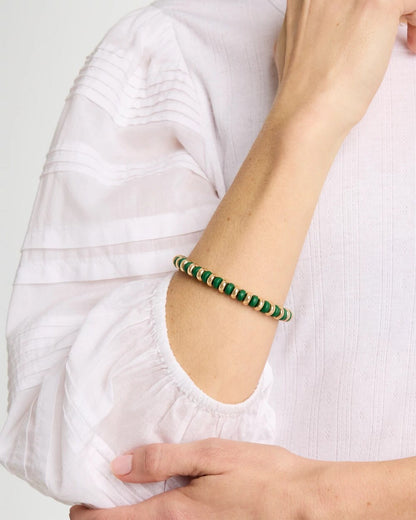 Chico's Green Gold Slice Stretch Bracelet Green