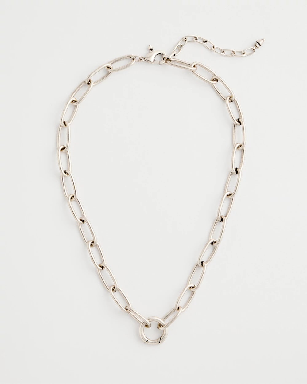 Chico's Silvertone Charm Link Necklace Silver