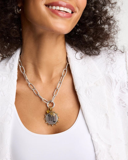 Chico's Silvertone Charm Link Necklace Silver