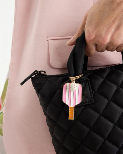 Chico's Pink Enamel Pickleball Bag Charm Pink
