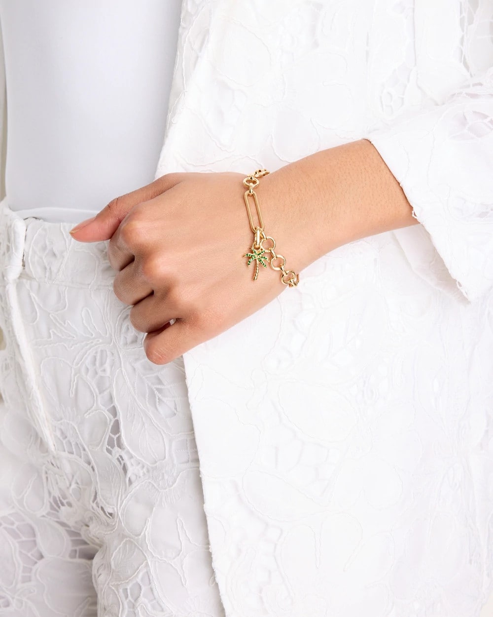 Chico's Palm Tree Charm Gold