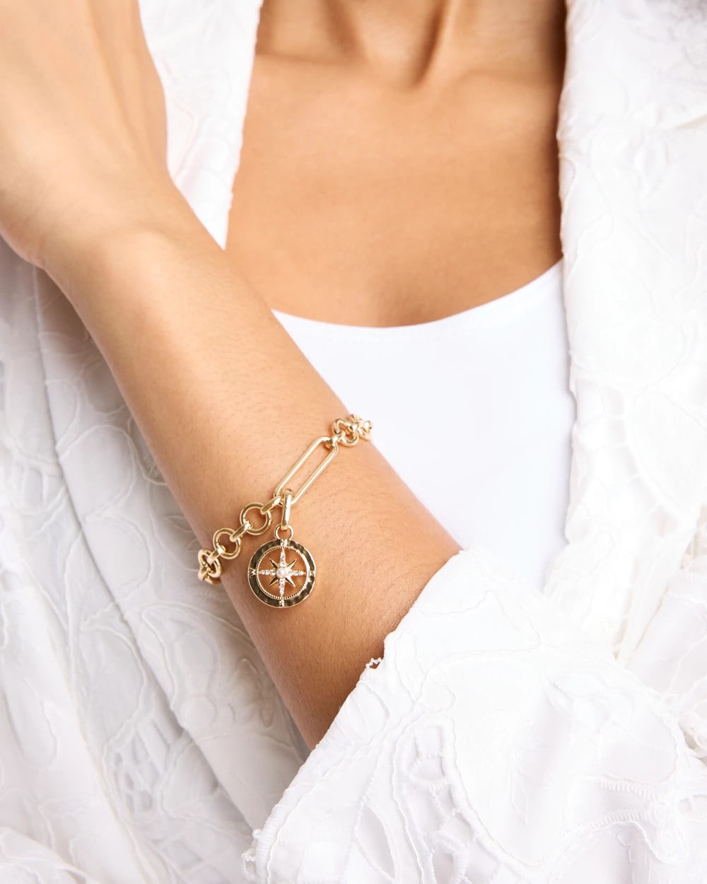 Chico's Compass Charm Gold