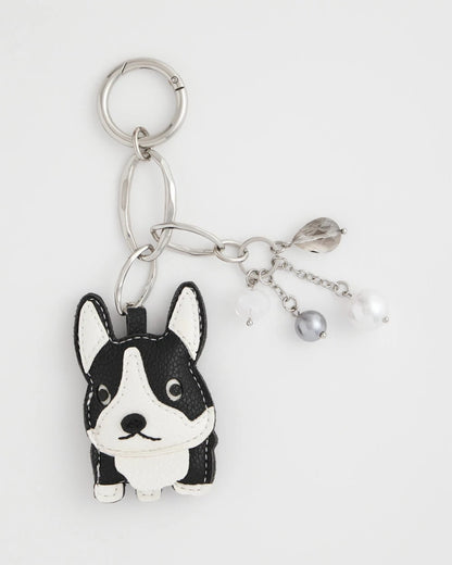 Chico's Frenchie Dog Bag Charm Black/White