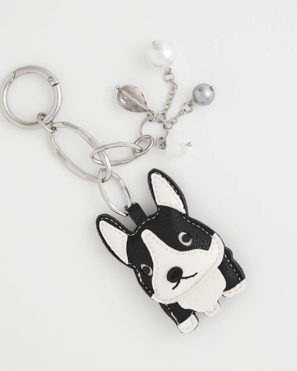 Chico's Frenchie Dog Bag Charm Black/White