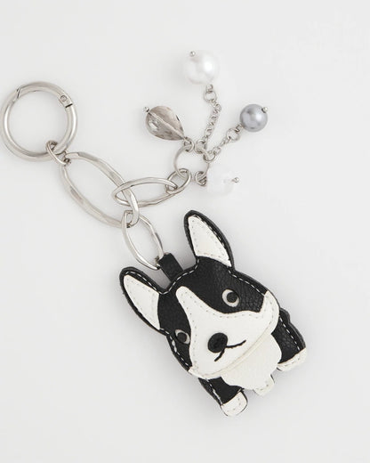 Chico's Frenchie Dog Bag Charm Black/White