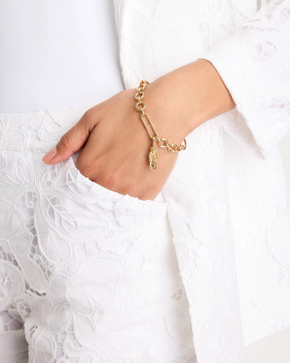 Chico's Flip Flop Charm Gold