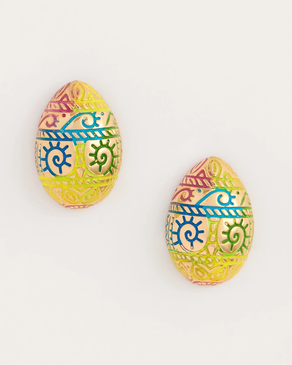 Chico's Easter Egg Stud Earrings Multi