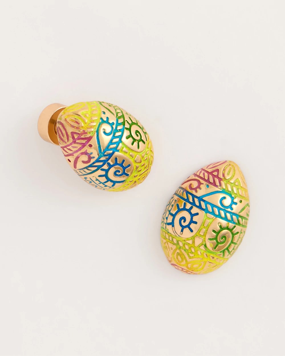 Chico's Easter Egg Stud Earrings Multi