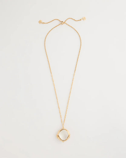 Chico's Butterfly Wing Monocle Necklace Gold