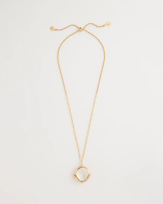 Chico's Butterfly Wing Monocle Necklace Gold