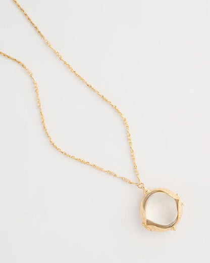 Chico's Butterfly Wing Monocle Necklace Gold