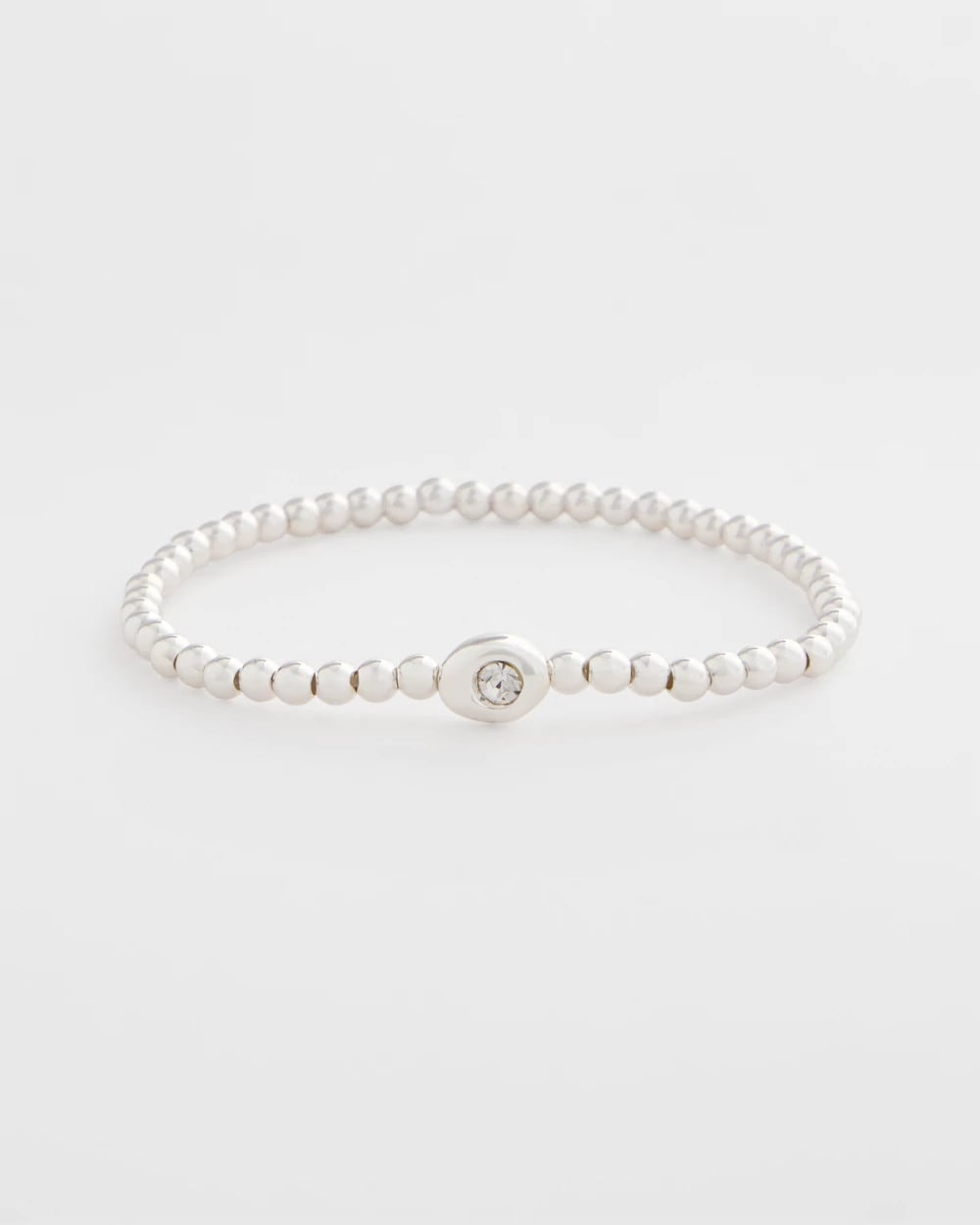 Chico's Mini Bead Stretch Hero Bracelet Silver