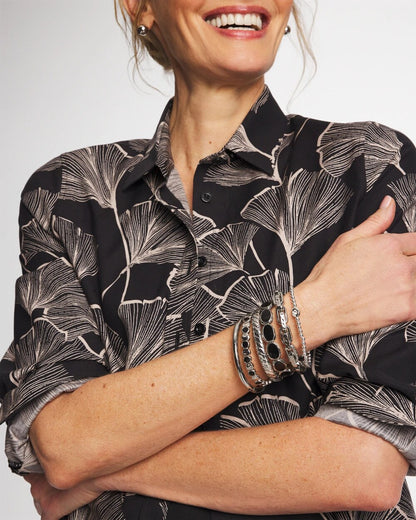 Chico's Mini Bead Stretch Hero Bracelet Silver