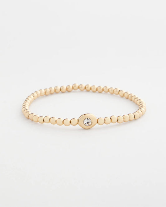 Chico's Mini Bead Stretch Hero Bracelet Gold